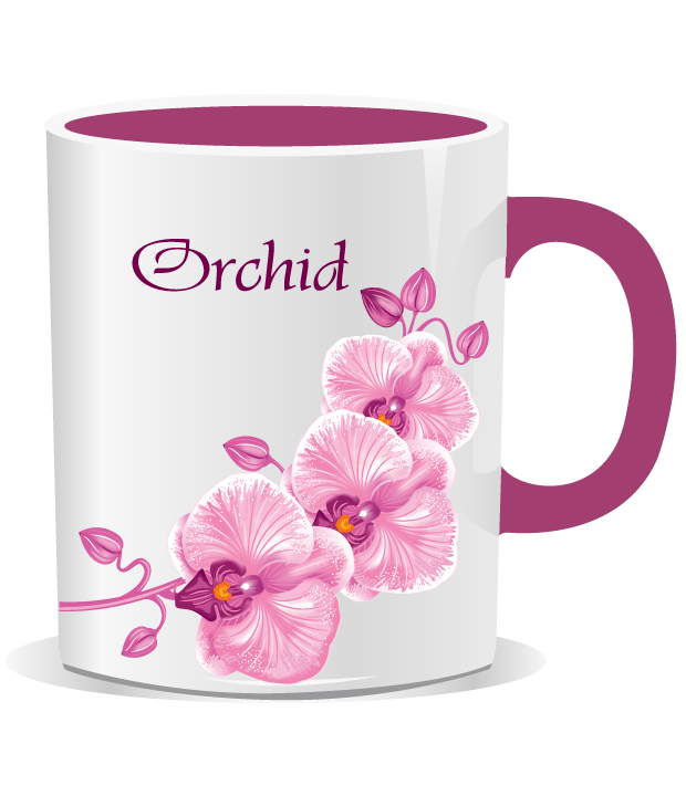 แก้วน้ำพิมพ์รูป Orchid flower Mug